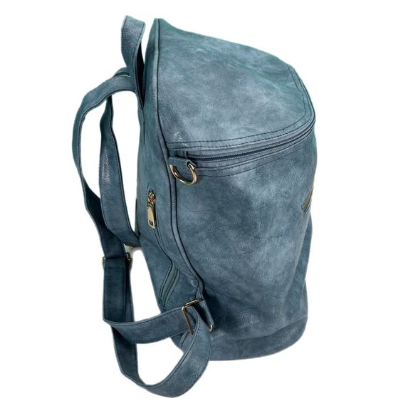 Backpack Purse Blue Vegan Leather Detachable Shoulder Strap Back & Inside Pocket main image 5